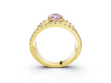 Yellow gold Fancy Pink Marquise  Solitaire Split Shank Pave Diamond Ring_52