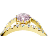 Yellow gold Fancy Pink Marquise  Solitaire Split Shank Pave Diamond Ring_53