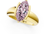 Yellow gold Fancy Pink Marquise  Solitaire Tension Set Diamond Ring with Wide Band_21