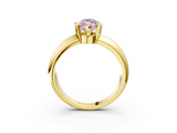 Yellow gold Fancy Pink Marquise  Solitaire Tension Set Diamond Ring with Wide Band_23