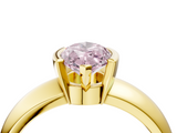 Yellow gold Fancy Pink Marquise  Solitaire Tension Set Diamond Ring with Wide Band_24