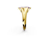 Yellow gold Fancy Pink Marquise  Solitaire Tension Set Diamond Ring_22