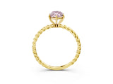 Yellow gold Fancy Pink Marquise  Solitaire Twist Band Ring with Four-Prong Setting_70