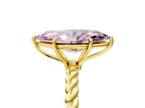 Yellow gold Fancy Pink Marquise  Solitaire Twist Band Ring with Four-Prong Setting_72