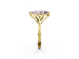 Yellow gold Fancy Pink Marquise  Solitaire Twist Band Six-Prong Setting 3