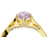 Yellow gold Fancy Pink Marquise  Solitaire Twist Band Six-Prong Setting 5