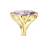 Yellow gold Fancy Pink Marquise  Solitaire Twist Band Six-Prong Setting