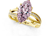 Yellow gold Fancy Pink Marquise  Solitaire Twist Band with Pavé Accents and Four-Prong Setting_34