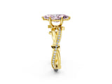 Yellow gold Fancy Pink Marquise  Solitaire Twist Band with Pavé Accents and Four-Prong Setting_35