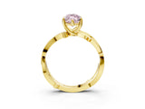 Yellow gold Fancy Pink Marquise  Solitaire Twist Band with Pavé Accents and Four-Prong Setting_36