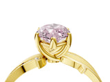 Yellow gold Fancy Pink Marquise  Solitaire Twist Band with Pavé Accents and Four-Prong Setting_37
