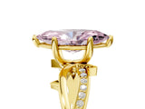 Yellow gold Fancy Pink Marquise  Solitaire Twist Band with Pavé Accents and Four-Prong Setting_38