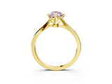 Yellow gold Fancy Pink Marquise  Solitaire Twist Band with Pavé Diamonds and Four-Prong Setting_87