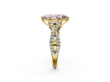 Yellow gold Fancy Pink Marquise  Solitaire Twist Band with Pavé Setting and Four-Prong Setting_19