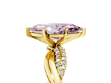Yellow gold Fancy Pink Marquise  Solitaire Twist Band with Pave Prong Setting_47