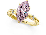 Yellow gold Fancy Pink Marquise  Solitaire Twisted Band Prong Set Engagement Ring_62