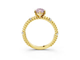 Yellow gold Fancy Pink Marquise  Solitaire Twisted Band Prong Set Engagement Ring_64