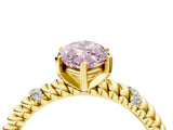 Yellow gold Fancy Pink Marquise  Solitaire Twisted Band Prong Set Engagement Ring_65