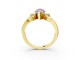 Yellow gold Fancy Pink Marquise  Solitaire Twisted Band Scroll Prong Ring_6