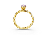 Yellow gold Fancy Pink Marquise  Solitaire Twisted Band with Pavé Accents and Four-Prong Setting_24