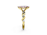 Yellow gold Fancy Pink Marquise  Solitaire Twisted Band with Prong Setting 3