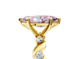 Yellow gold Fancy Pink Marquise  Solitaire Twisted Band with Prong Setting