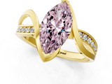 Yellow gold Fancy Pink Marquise  Solitaire Twisted Band with Prong Setting_4