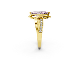Yellow gold Fancy Pink Marquise  Solitaire Twisted Band with Prong Setting_5