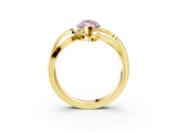 Yellow gold Fancy Pink Marquise  Solitaire Twisted Band with Prong Setting_6