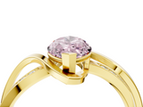 Yellow gold Fancy Pink Marquise  Solitaire Twisted Band with Prong Setting_7