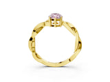 Yellow gold Fancy Pink Marquise  Solitaire Twisted Pave Diamond Ring with Four-Prong Setting_118