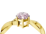 Yellow gold Fancy Pink Marquise  Solitaire Twisted Pave Diamond Ring with Four-Prong Setting_119
