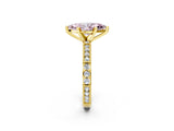 Yellow gold Fancy Pink Marquise  Solitaire with Pavé Band and Four-Prong Setting_311