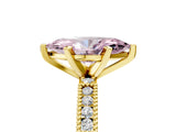 Yellow gold Fancy Pink Marquise  Solitaire with Pavé Band and Four-Prong Setting_314