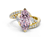 Yellow gold Fancy Pink Marquise  Solitaire with Pavé Twist Band and Four-Prong Setting_41