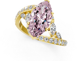 Yellow gold Fancy Pink Marquise  Solitaire with Pavé Twist Band and Four-Prong Setting_42
