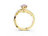 Yellow gold Fancy Pink Marquise  Solitaire with Pavé Twist Band and Four-Prong Setting_44