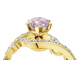 Yellow gold Fancy Pink Marquise  Solitaire with Pavé Twist Band and Four-Prong Setting_45