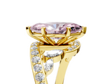 Yellow gold Fancy Pink Marquise  Solitaire with Pavé Twist Band and Four-Prong Setting_46
