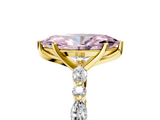 Yellow gold Fancy Pink Marquise  Solitaire with Side Stones on a Pavé Band and Four-Prong Setting_28