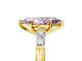 Yellow gold Fancy Pink Marquise  Solitaire with Tapered Baguette Side Stones on a Classic Band with Four-Prong Setting_83