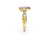 Yellow gold Fancy Pink Marquise  Three-Stone Diamond Ring with Pavé Split Shank and Four-Prong Setting_65