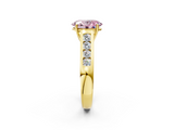 Yellow gold Fancy Pink Oval  Brilliant Channel-Set Solitaire Ring with Four-Prong Setting_22