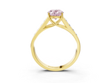 Yellow gold Fancy Pink Oval  Brilliant Channel-Set Solitaire Ring with Four-Prong Setting_23