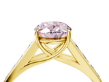 Yellow gold Fancy Pink Oval  Brilliant Channel-Set Solitaire Ring with Four-Prong Setting_24