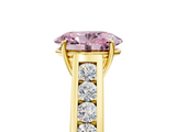 Yellow gold Fancy Pink Oval  Brilliant Channel-Set Solitaire Ring with Four-Prong Setting_25