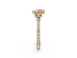 Yellow gold Fancy Pink Oval  Brilliant Pavé Band Solitaire with Four-Prong Setting_43