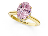Yellow gold Fancy Pink Oval  Brilliant Solitaire Engagement Ring with Six-Prong Setting and Classic Band_21