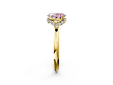 Yellow gold Fancy Pink Oval  Brilliant Solitaire Engagement Ring with Six-Prong Setting and Classic Band_22