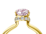 Yellow gold Fancy Pink Oval  Brilliant Solitaire Engagement Ring with Six-Prong Setting and Classic Band_24